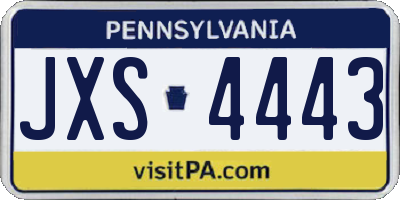 PA license plate JXS4443
