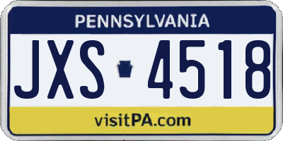 PA license plate JXS4518