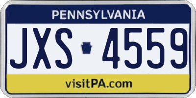 PA license plate JXS4559