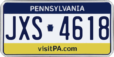 PA license plate JXS4618