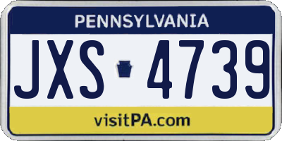 PA license plate JXS4739