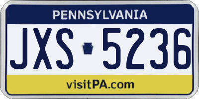 PA license plate JXS5236