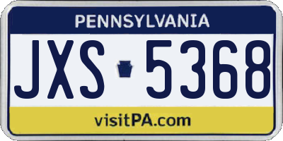 PA license plate JXS5368