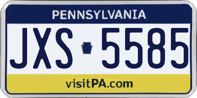 PA license plate JXS5585