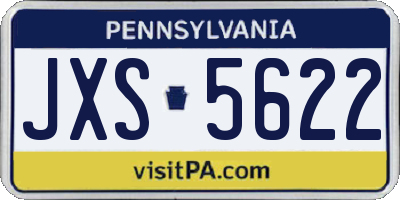 PA license plate JXS5622