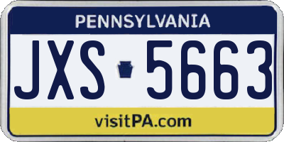 PA license plate JXS5663