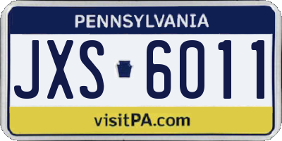 PA license plate JXS6011
