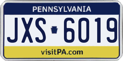 PA license plate JXS6019