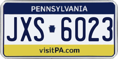 PA license plate JXS6023