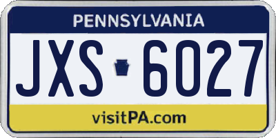 PA license plate JXS6027