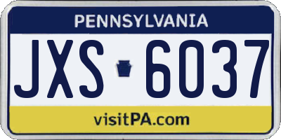 PA license plate JXS6037