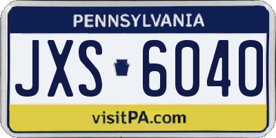 PA license plate JXS6040