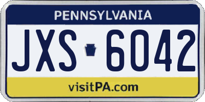 PA license plate JXS6042