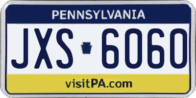 PA license plate JXS6060