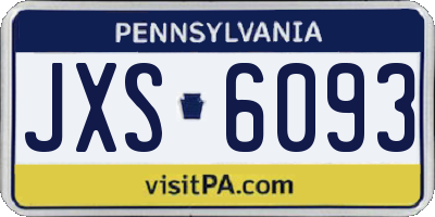 PA license plate JXS6093