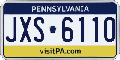 PA license plate JXS6110