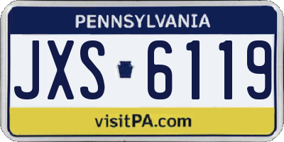PA license plate JXS6119