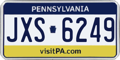 PA license plate JXS6249