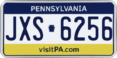 PA license plate JXS6256