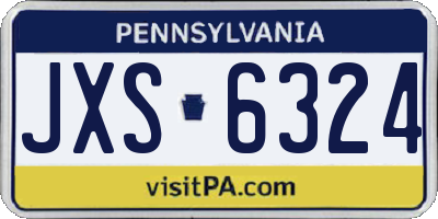PA license plate JXS6324