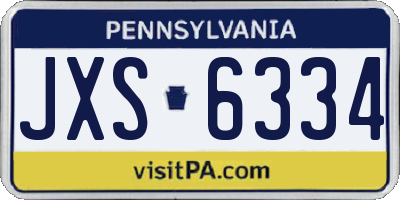 PA license plate JXS6334