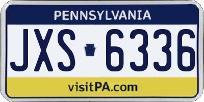 PA license plate JXS6336
