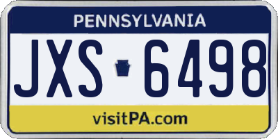 PA license plate JXS6498