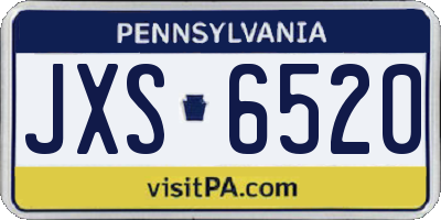 PA license plate JXS6520