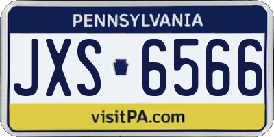 PA license plate JXS6566