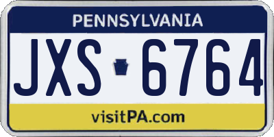 PA license plate JXS6764
