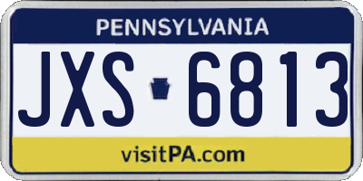 PA license plate JXS6813