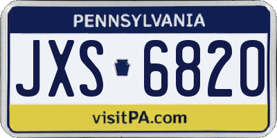 PA license plate JXS6820