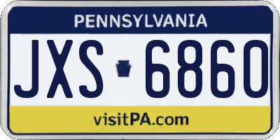 PA license plate JXS6860