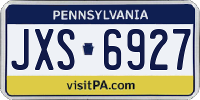 PA license plate JXS6927