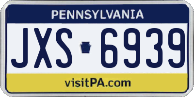 PA license plate JXS6939