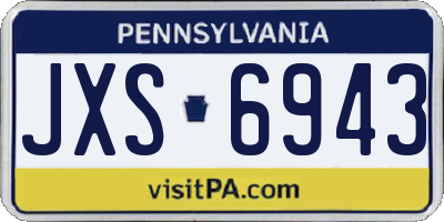 PA license plate JXS6943