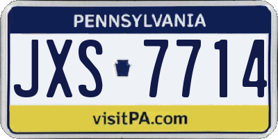 PA license plate JXS7714