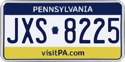 PA license plate JXS8225