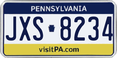 PA license plate JXS8234