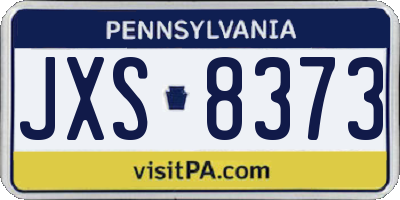 PA license plate JXS8373