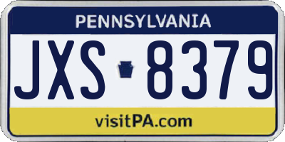 PA license plate JXS8379