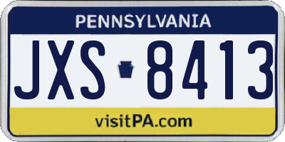 PA license plate JXS8413