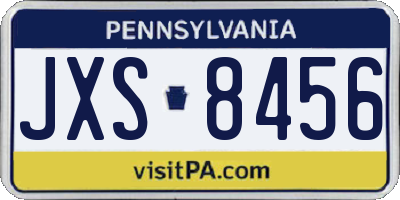 PA license plate JXS8456
