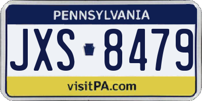 PA license plate JXS8479