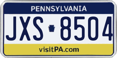 PA license plate JXS8504