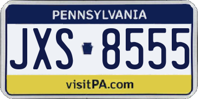PA license plate JXS8555