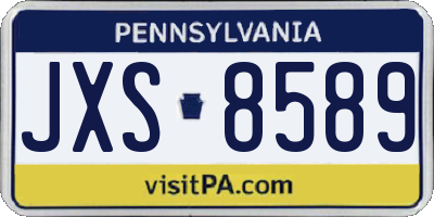 PA license plate JXS8589