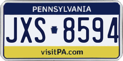 PA license plate JXS8594