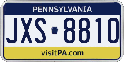 PA license plate JXS8810