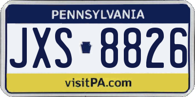 PA license plate JXS8826